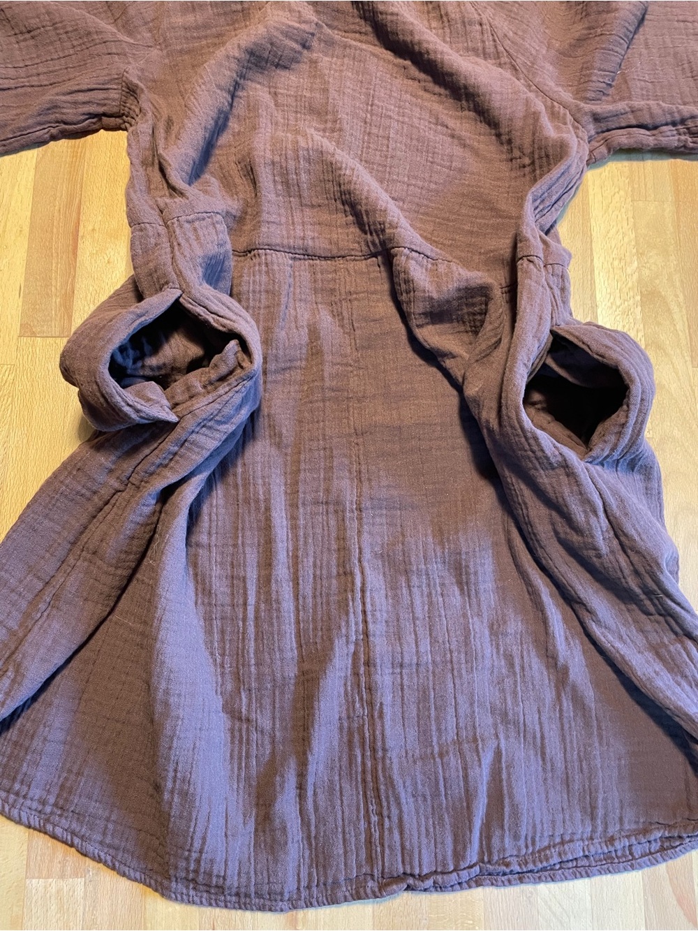 Old Navy Brown Scoop-Neck Tie Short-Sleeve Dress - Picture 4 of 5